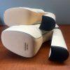 Pazzle Stack Beige Platform Chunky High Heel Shoes Open toes Slip on size 8 New