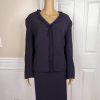 Nipon Boutique Polyester Skirt Suit Size 18 Purple Lined Collarless Cocktail 2PC