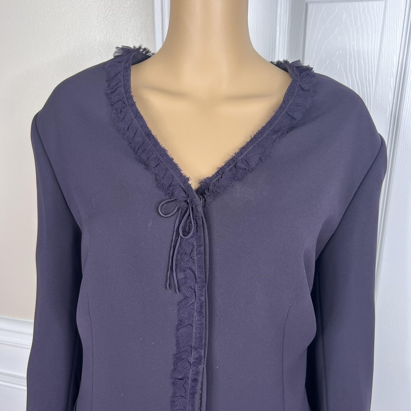Nipon Boutique Polyester Skirt Suit Size 18 Purple Lined Collarless Cocktail 2PC