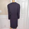 Nipon Boutique Polyester Skirt Suit Size 18 Purple Lined Collarless Cocktail 2PC