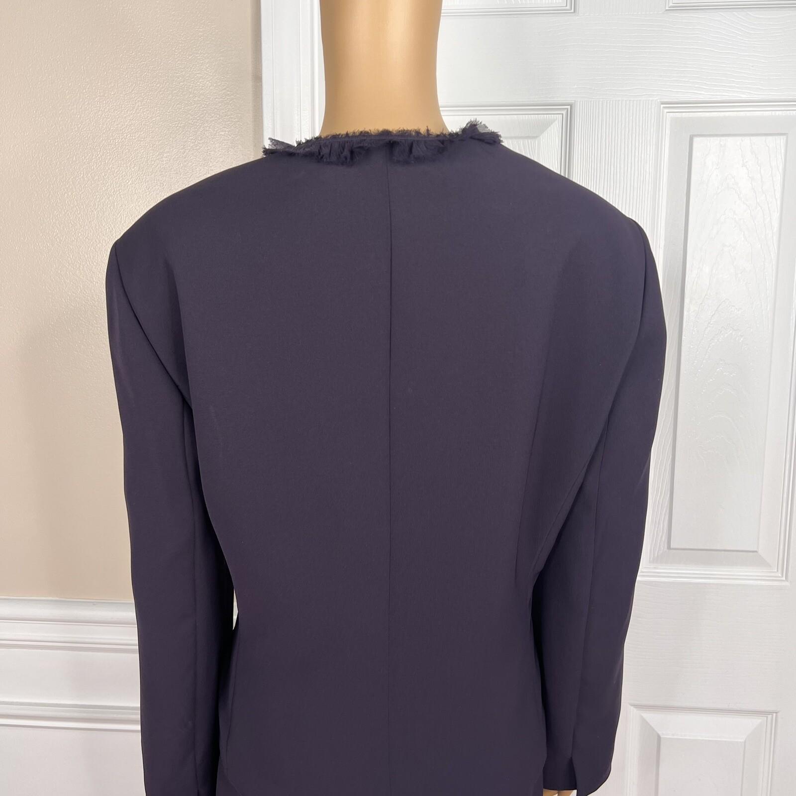 Nipon Boutique Polyester Skirt Suit Size 18 Purple Lined Collarless Cocktail 2PC