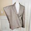 10-1758.jpg EVAN PICONE 2PC Light Brown Polyester Metallic Single Breasted Pant Suit Size 14