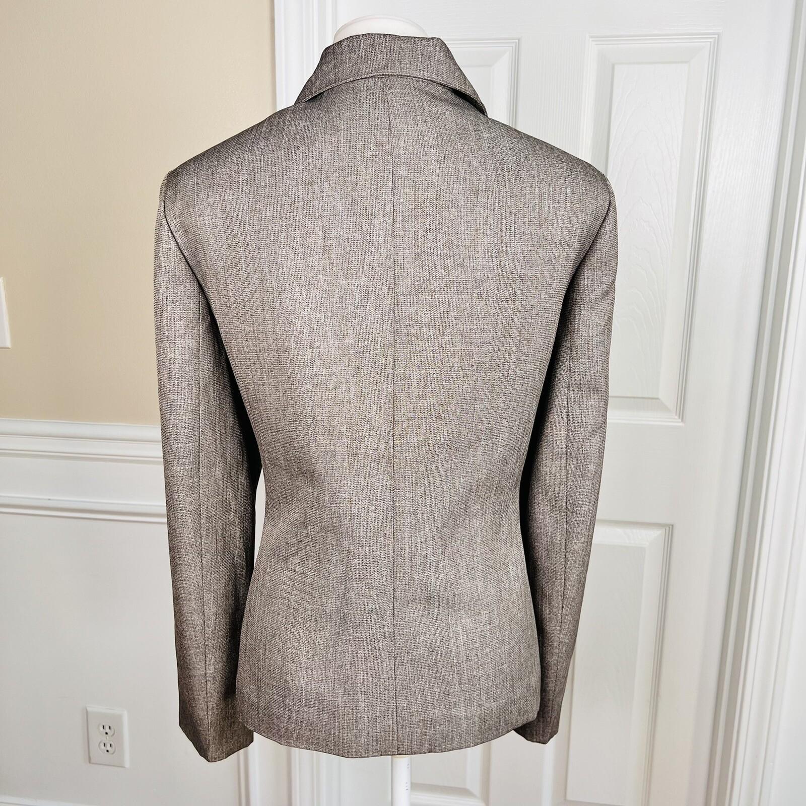 10-1761.jpg EVAN PICONE 2PC Light Brown Polyester Metallic Single Breasted Pant Suit Size 14