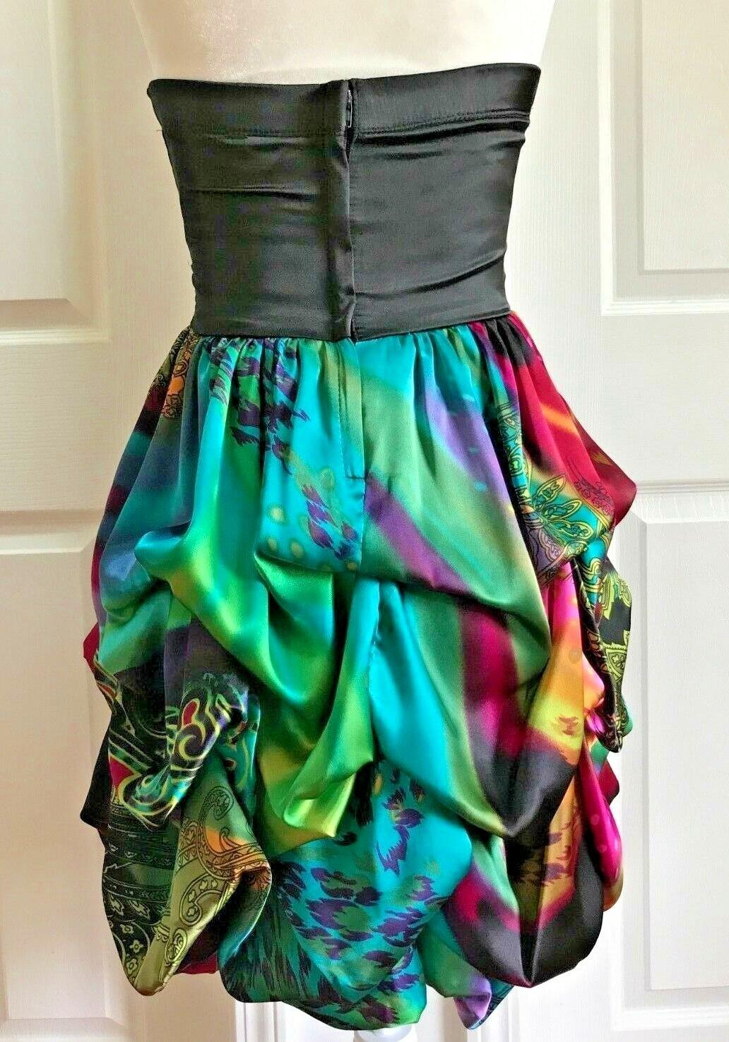 Speechless Polyester Spandex Beaded Back Floral Dress Prom  Size 7 Strapless