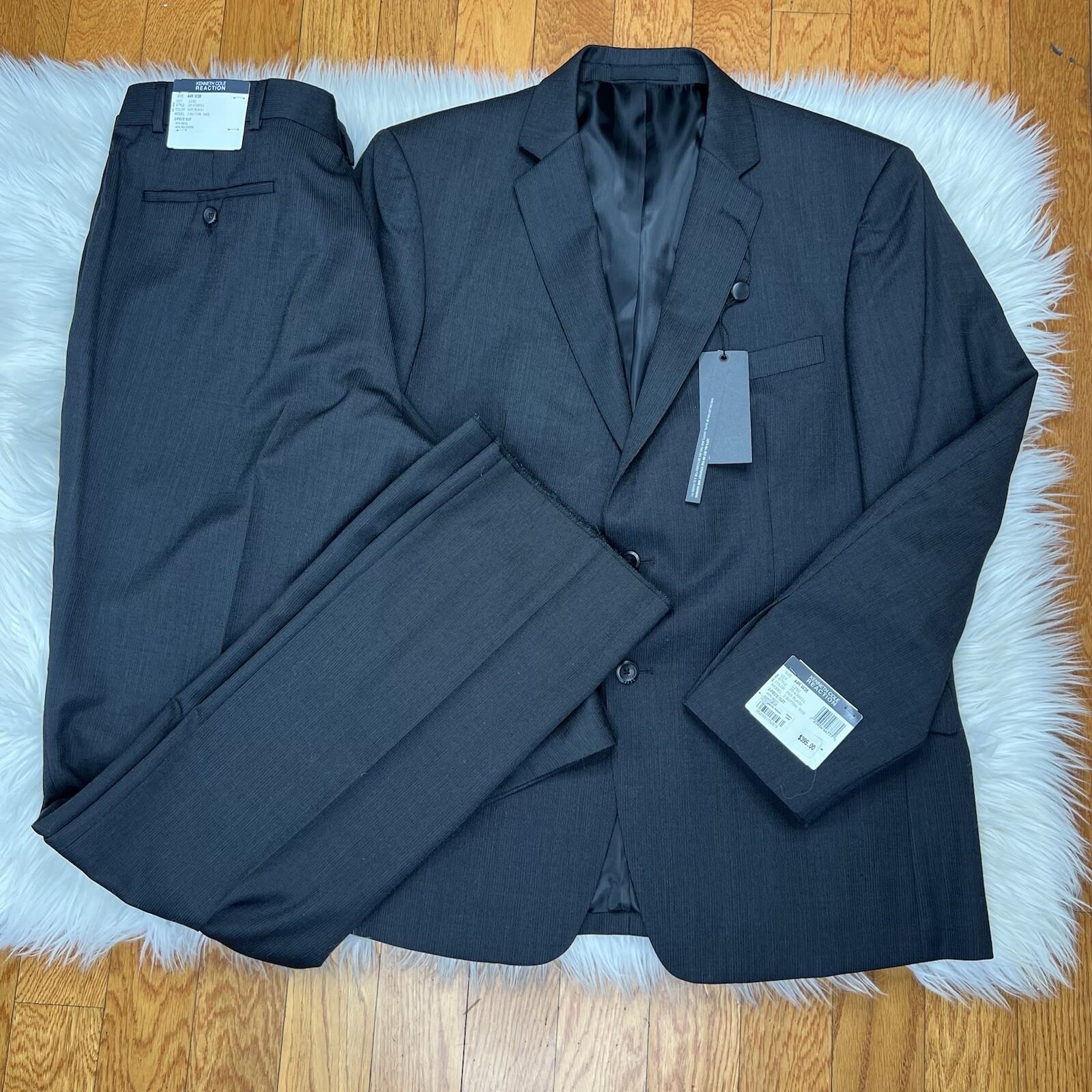10-1773.jpg Kenneth Cole Reaction Wool Polyester Suit 44R Pant 38 Gray The Slim Collection