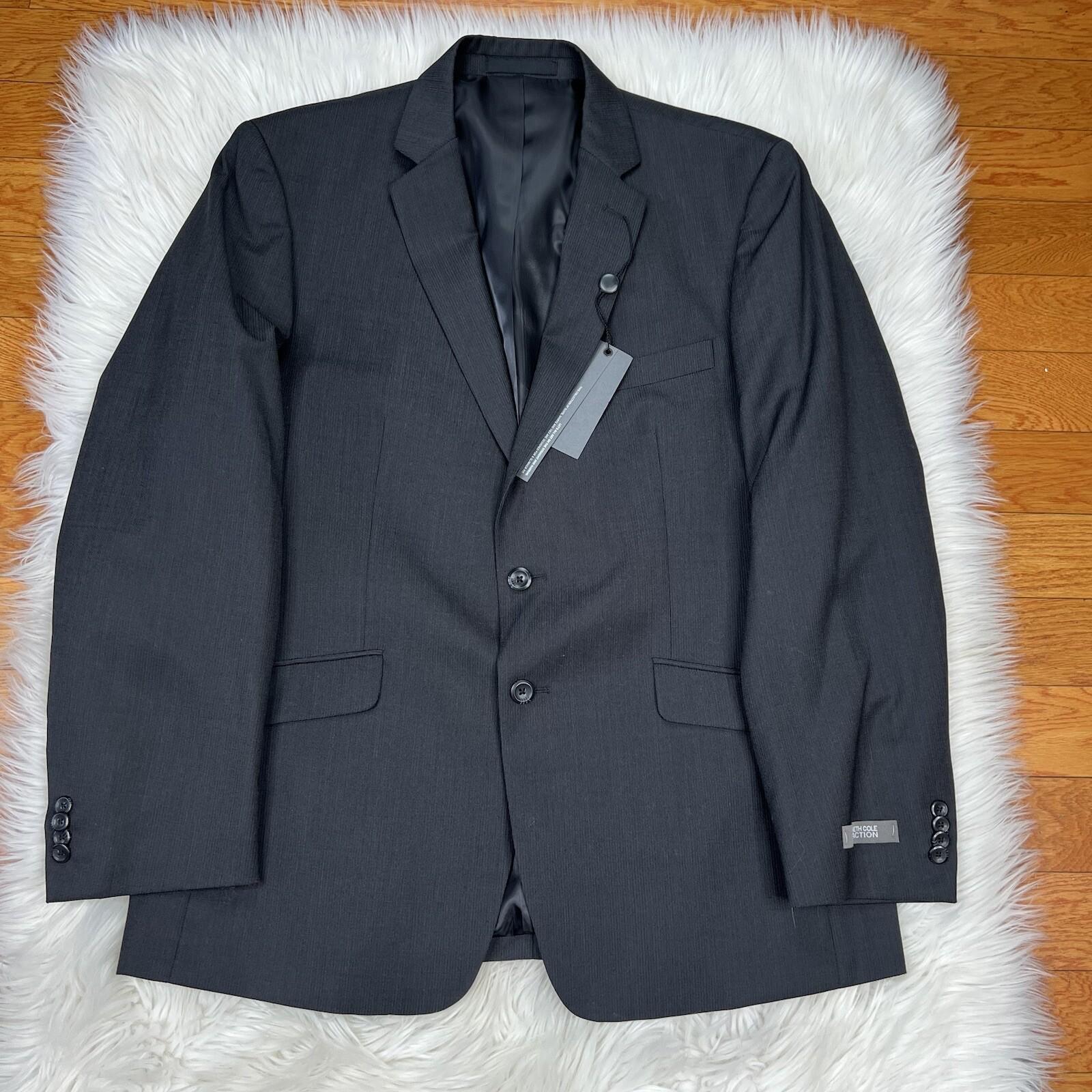 10-1775.jpg Kenneth Cole Reaction Wool Polyester Suit 44R Pant 38 Gray The Slim Collection
