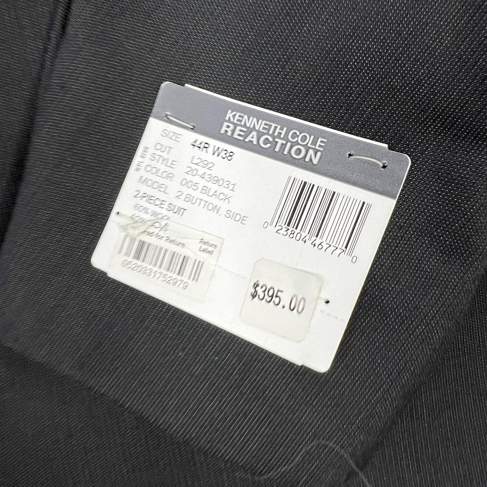 10-1779.jpg Kenneth Cole Reaction Wool Polyester Suit 44R Pant 38 Gray The Slim Collection