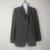 TAHARI Viscose Polyester Stretch Pant Suit 14 Gray Striped Peak Collar 2PC