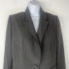TAHARI Viscose Polyester Stretch Pant Suit 14 Gray Striped Peak Collar 2PC
