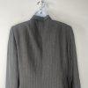 TAHARI Viscose Polyester Stretch Pant Suit 14 Gray Striped Peak Collar 2PC