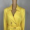 TAHARI ASL Polyester Rayon Blazer Size 18W Bright Yellow Double Breasted Belted