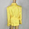 TAHARI ASL Polyester Rayon Blazer Size 18W Bright Yellow Double Breasted Belted