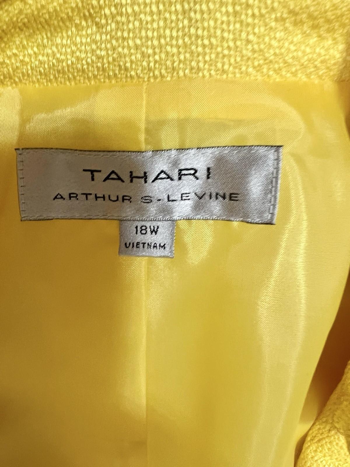 TAHARI ASL Polyester Rayon Blazer Size 18W Bright Yellow Double Breasted Belted