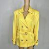 TAHARI ASL Polyester Rayon Blazer Size 18W Bright Yellow Double Breasted Belted