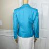 Le Suit Linen Rayon Skirt Suit Top Size 4P Blue White Open Front Lined 3PC New