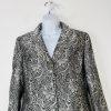 Tahari ASL Polyester Skirt Suit 10 Black Silver Floral Beaded Shawl Collar 2PC