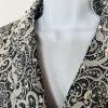 Tahari ASL Polyester Skirt Suit 10 Black Silver Floral Beaded Shawl Collar 2PC