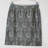 Tahari ASL Polyester Skirt Suit 10 Black Silver Floral Beaded Shawl Collar 2PC