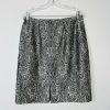 Tahari ASL Polyester Skirt Suit 10 Black Silver Floral Beaded Shawl Collar 2PC