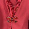 TERRAMINA Skirt Suit Size 16 Wine Collarless Beaded Embellished Timeless 2PC