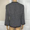 Kasper women Polyester Blazer Size 10 Black White Collarless Lined 1PC