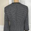 Kasper women Polyester Blazer Size 10 Black White Collarless Lined 1PC