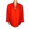 Kasper Polyester Blazer Size 24W Orange Lined Open Front Collard Zip Pockets