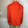 Kasper Polyester Blazer Size 24W Orange Lined Open Front Collard Zip Pockets