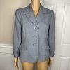 Suit Studio Women Polyester Pant Suit Size 12P Gray Lined Peak Collar 2PC
