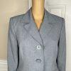 Suit Studio Women Polyester Pant Suit Size 12P Gray Lined Peak Collar 2PC
