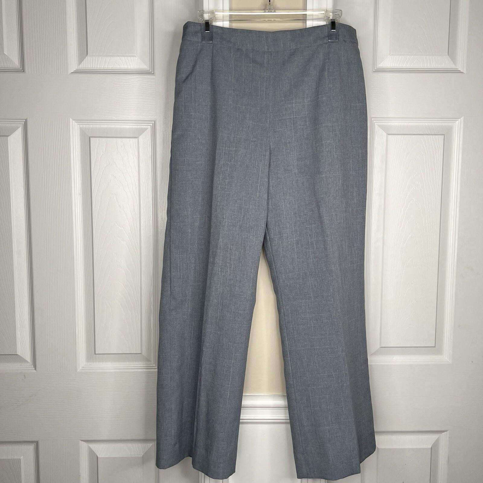 Suit Studio Women Polyester Pant Suit Size 12P Gray Lined Peak Collar 2PC