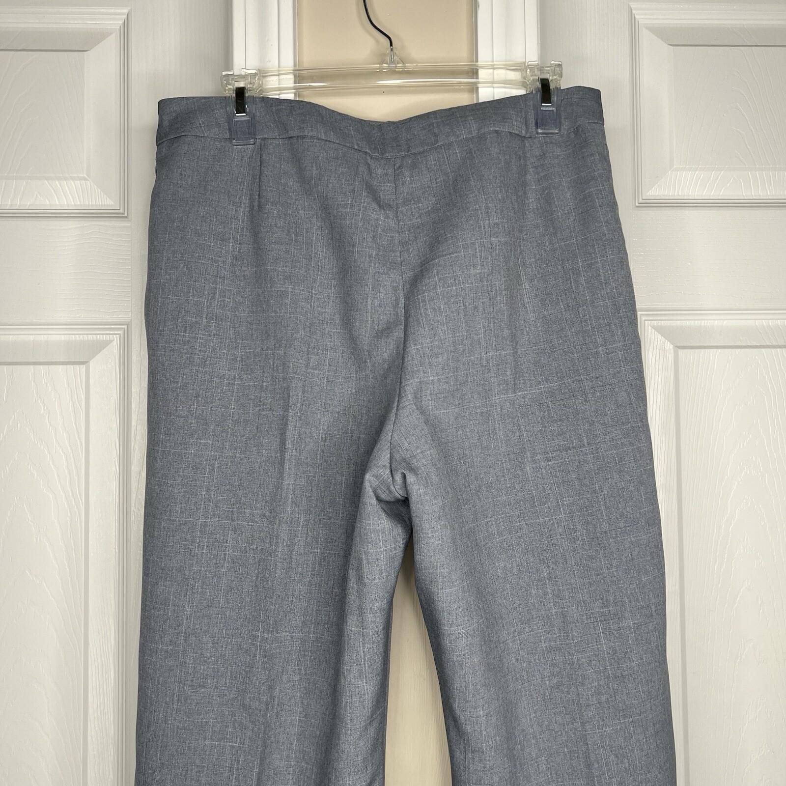 Suit Studio Women Polyester Pant Suit Size 12P Gray Lined Peak Collar 2PC