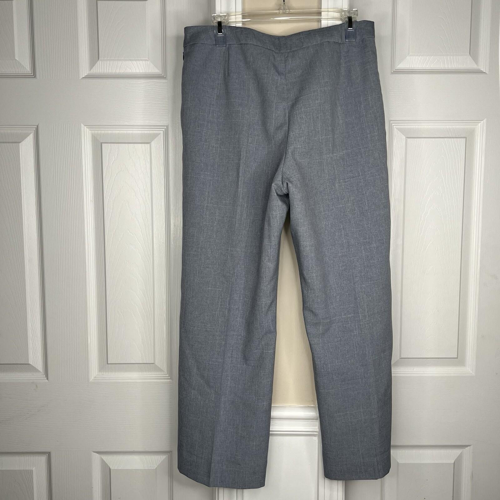 Suit Studio Women Polyester Pant Suit Size 12P Gray Lined Peak Collar 2PC