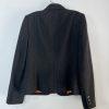 Anne Klein Wool Blend Skirt Suit Size 6 Black Striped Flared Peak Collar 2PC