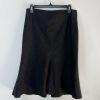 Anne Klein Wool Blend Skirt Suit Size 6 Black Striped Flared Peak Collar 2PC