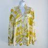 Soft Surroundings Tunic Blouse Beaded Accents Size L Bohemian V Neck Multicolor