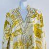 Soft Surroundings Tunic Blouse Beaded Accents Size L Bohemian V Neck Multicolor
