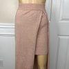 Gabrielle Union For NY Company Knit Skirt XL Rose Gold Sparkle High Split New