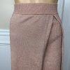 Gabrielle Union For NY Company Knit Skirt XL Rose Gold Sparkle High Split New