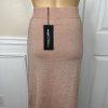 Gabrielle Union For NY Company Knit Skirt XL Rose Gold Sparkle High Split New