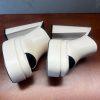 Pazzle Stack Beige Platform Chunky High Heel Shoes Open toes Slip on size 7.5New