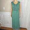 Matilda Jane Vtg Down In the Valley Dress Size L Wash Green Lace Trim Prairie