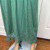 Matilda Jane Vtg Down In the Valley Dress Size L Wash Green Lace Trim Prairie
