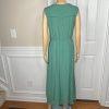 Matilda Jane Vtg Down In the Valley Dress Size L Wash Green Lace Trim Prairie