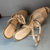 Jessica Simpson Patent Leather Shoes Size 8.5M Nude Ankle Strap Peep Toes Heels