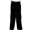 Le' AL.X Woven Crepe Cargo Pant 0 Black High Rise Wide Leg Pleated Front Trendy