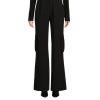 Le' AL.X Woven Crepe Cargo Pant 0 Black High Rise Wide Leg Pleated Front Trendy