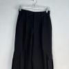 Le' AL.X Woven Crepe Cargo Pant 0 Black High Rise Wide Leg Pleated Front Trendy