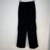 Le' AL.X Woven Crepe Cargo Pant 0 Black High Rise Wide Leg Pleated Front Trendy