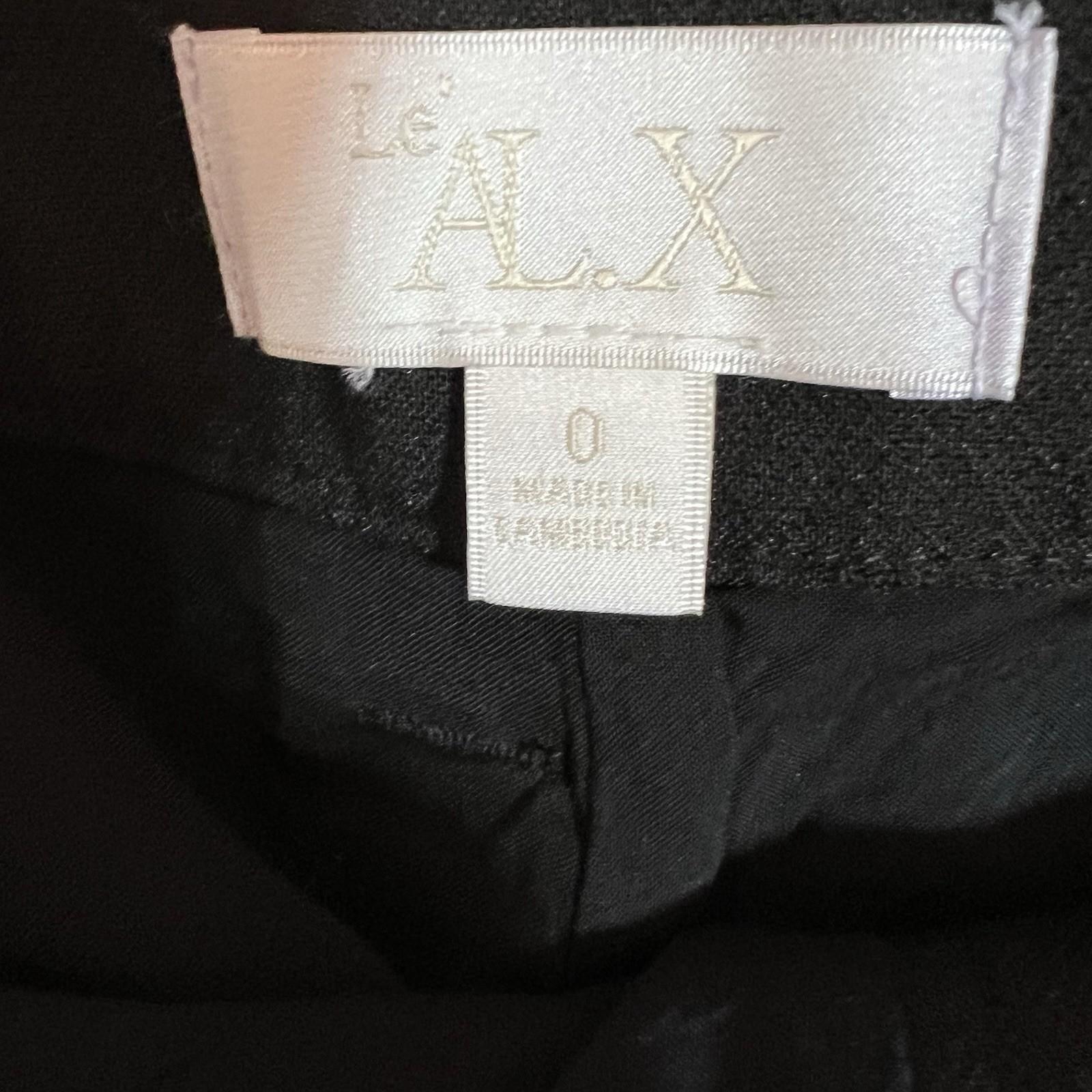 Le' AL.X Woven Crepe Cargo Pant 0 Black High Rise Wide Leg Pleated Front Trendy